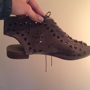 Lace up suede sandals, gently worn